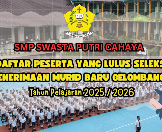 Daftar peserta yang lulus seleksi Penerimaan murid baru gelombang 1 Tahun Pelajaran 2025-2026